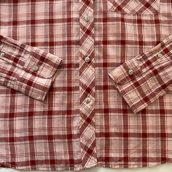 Rag & Bone New York Robbie Pink Red Plaid Button Down Shirt Size Medium - Picture 5 of 14
